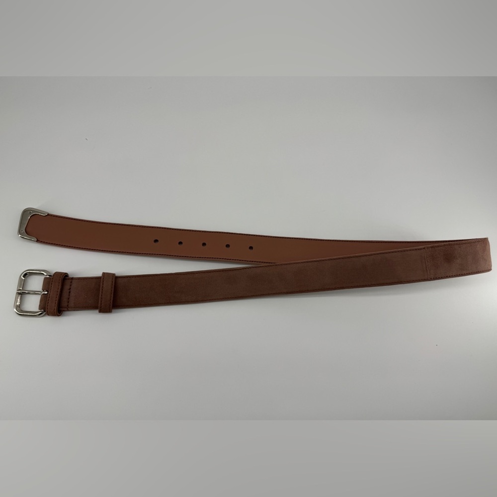 PRADA Suede Leather Blush Belt Size 80/32 1C 5379 Women Made In Italy - Picture 8 of 14